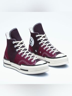 Converse High Top Sneakers in Burgundy and Black